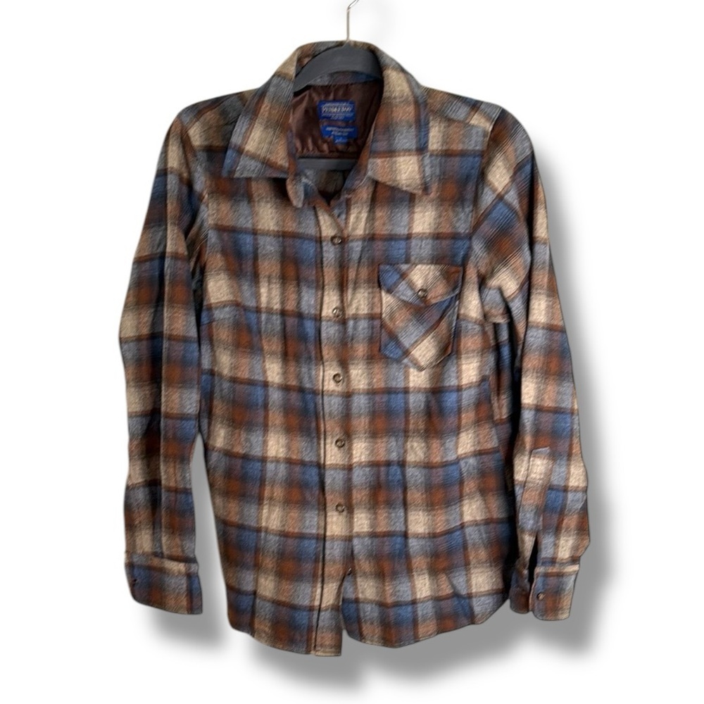 Pendleton Wool Plaid Button Down Shirt Based on 1966 Archives Large Cabincore